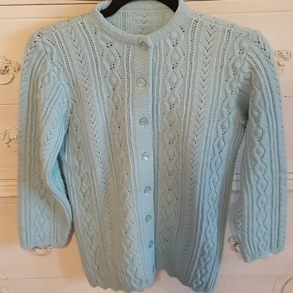 Vintage Tiffany Blue Wool Sweater